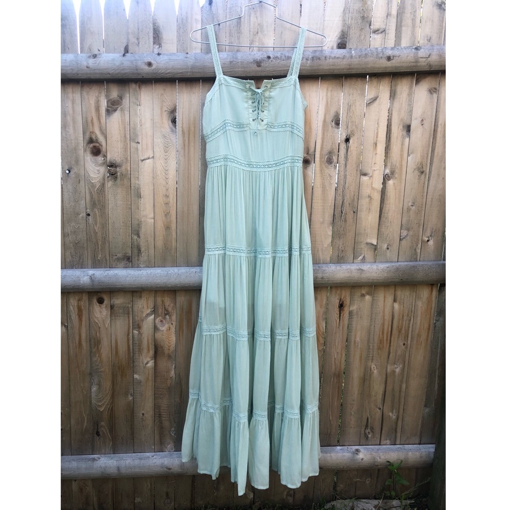 Boho Sage Green Maxi Dress